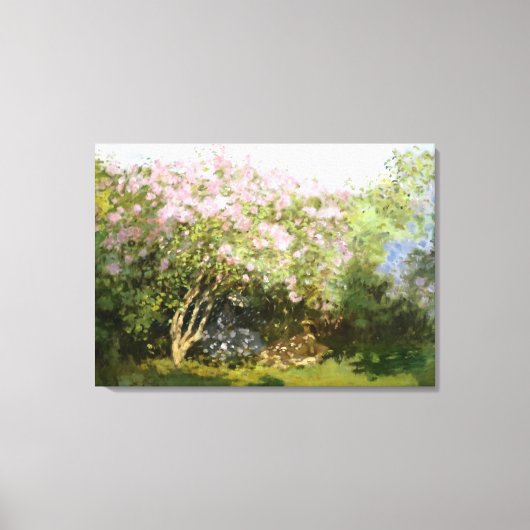 Monet - Seringen in de Zon Canvas Afdruk (Voorkant)