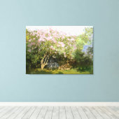 Monet - Seringen in de Zon Canvas Afdruk (Insitu (Houten vloer))