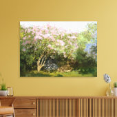 Monet - Seringen in de Zon Canvas Afdruk (Insitu (Woonkamer))
