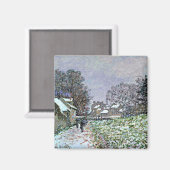 Monet - Sneeuw bij Argenteuil 2, beroemd schilderi Magneet (Voorkant / Achterkant)