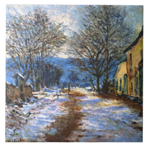 Monet - Sneeuw-effect in Limetz, Tegeltje