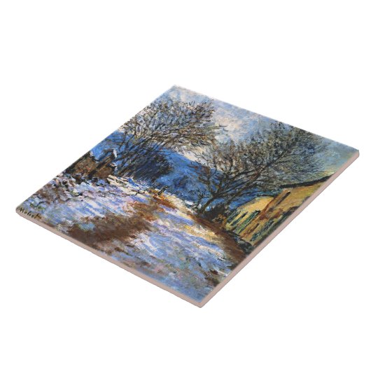 Monet - Sneeuw-effect in Limetz, Tegeltje (Zijkant)