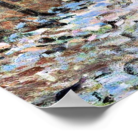 Monet - sneeuweffect in Limetz Poster (Hoek)