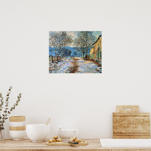 Monet - sneeuweffect in Limetz Poster (Keuken)