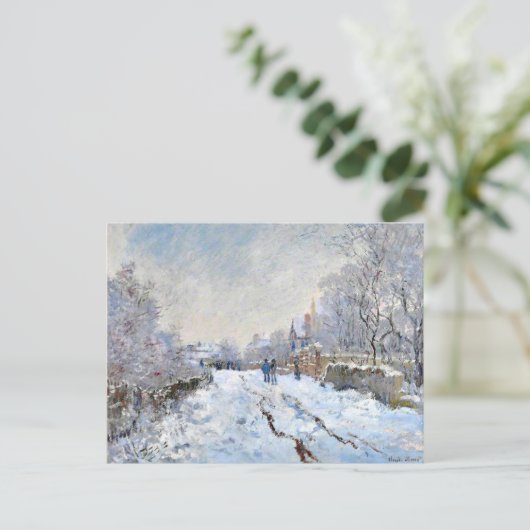 Monet - Sneeuwlandschap bij Argenteuil Briefkaart (Staand voorkant)