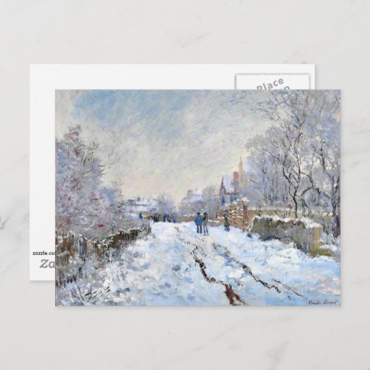 Monet - Sneeuwlandschap bij Argenteuil Briefkaart (Voorkant / Achterkant)
