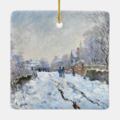 Monet - Sneeuwlandschap bij Argenteuil Keramisch Ornament (Achterkant)