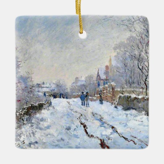 Monet - Sneeuwlandschap bij Argenteuil Keramisch Ornament (Voorkant)