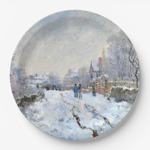 Monet - Sneeuwlandschap bij Argenteuil Papieren Bordje