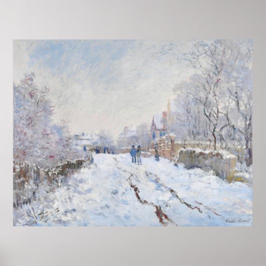 Monet Sneeuwlandschap bij Argenteuil Poster (Voorkant)