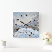 Monet - Sneeuwlandschap bij Argenteuil Vierkante Klok (Huis)