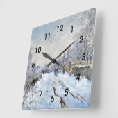 Monet - Sneeuwlandschap bij Argenteuil Vierkante Klok (Hoek)