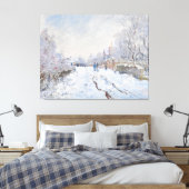 Monet Sneeuwscène bij Argenteuil Canvas Afdruk (Insitu (Slaapkamer))