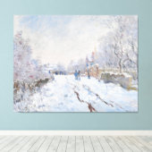 Monet Sneeuwscène bij Argenteuil Canvas Afdruk (Insitu (Houten vloer))