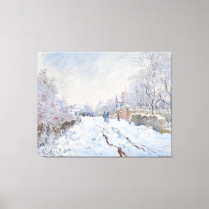 Monet Sneeuwscène bij Argenteuil Canvas Afdruk