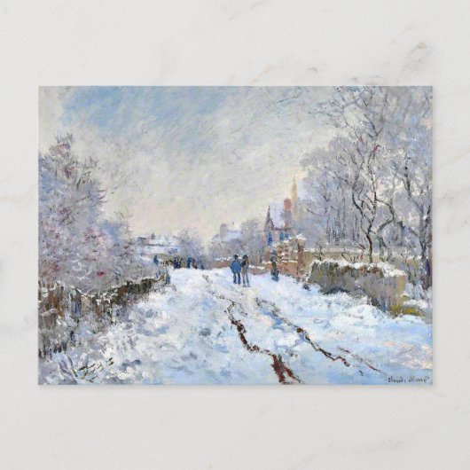 Monet - Sneeuwscène in Argenteuil Briefkaart (Voorkant)