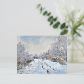 Monet - Sneeuwscène in Argenteuil Briefkaart (Staand voorkant)