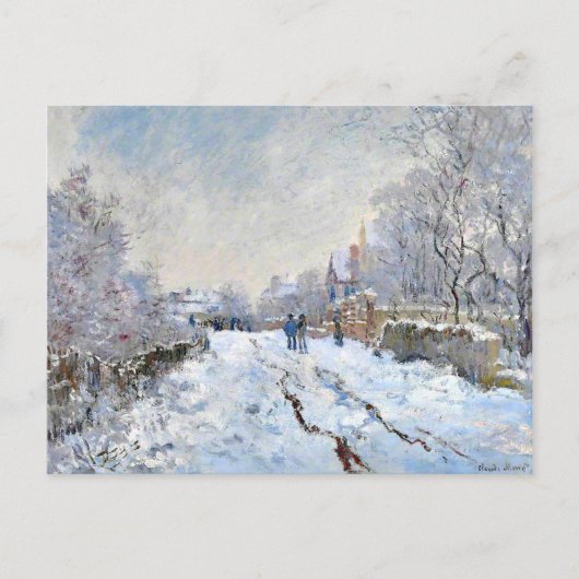 Monet - Sneeuwscène in Argenteuil Briefkaart (Voorkant)