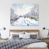 Monet - Sneeuwscène in Argenteuil Canvas Afdruk (Insitu (Slaapkamer))