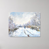 Monet - Sneeuwscène in Argenteuil Canvas Afdruk (Voorkant)