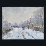 Monet - Sneeuwscène in Argenteuil Imitatie Canvas Print<br><div class="desc">sneeuwscène in Argenteuil,  kunstlandschapsschilderij van Claude Monet</div>