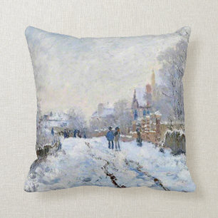Monet - Sneeuwscène in Argenteuil Kussen