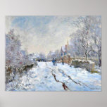 Monet - Sneeuwscène in Argenteuil Poster<br><div class="desc">sneeuwscène in Argenteuil,  kunstlandschapsschilderij van Claude Monet</div>