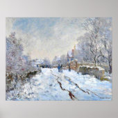 Monet - Sneeuwscène in Argenteuil Poster (Voorkant)