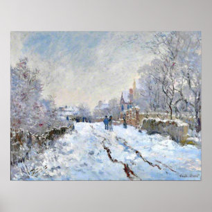 Monet - Sneeuwscène in Argenteuil Poster