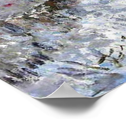 Monet - Sneeuwscène in Argenteuil Poster (Hoek)