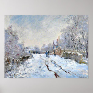 Monet - Sneeuwscène in Argenteuil Poster