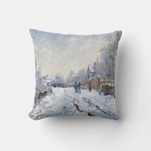 Monet - Sneeuwtafereel bij Argenteuil Kussen (Voorkant)