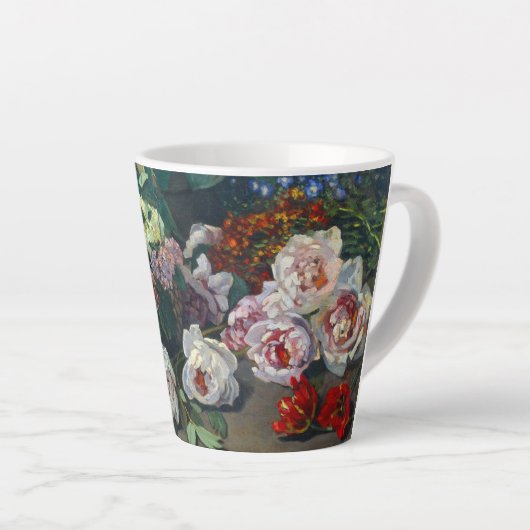 Monet Spring Flowers Latte Mok (Rechterhoek)