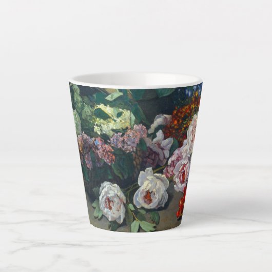 Monet Spring Flowers Latte Mok (Voorkant)