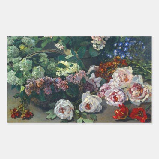 Monet Spring Flowers Rechthoekige Sticker (Voorkant)