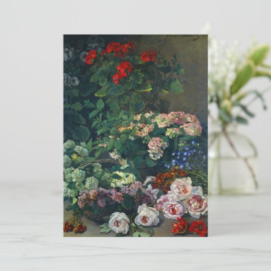 Monet Spring Flowers Save The Date (Staand voorkant)
