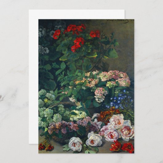 Monet Spring Flowers Save The Date (Voorkant / Achterkant)
