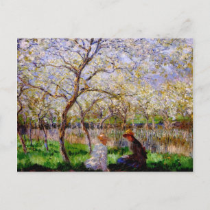 Monet - Springtime, kunstschilderij Briefkaart