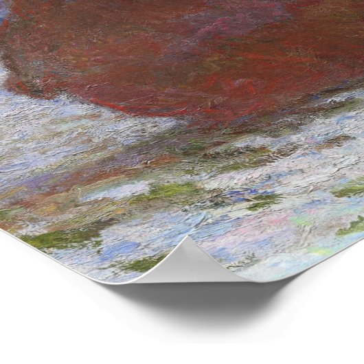 Monet - Stack of Wheat (sneeuweffect overcast Day) Poster (Hoek)