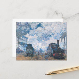 Monet - Station Saint-Lazare, aankomst van de trei Feestdagenkaart