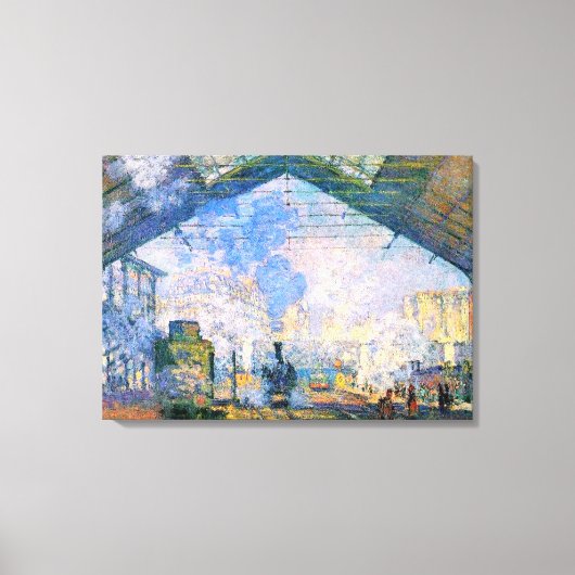 Monet - Station Saint-Lazare, kunst Canvas Afdruk (Voorkant)