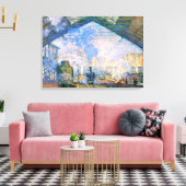 Monet - Station Saint-Lazare, kunst Canvas Afdruk (Insitu (Woonkamer))
