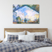 Monet - Station Saint-Lazare, kunst Canvas Afdruk (Insitu (Slaapkamer))