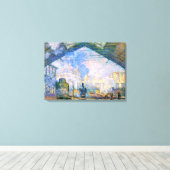 Monet - Station Saint-Lazare, kunst Canvas Afdruk (Insitu (Houten vloer))