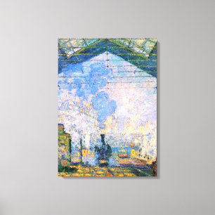 Monet - Station Saint-Lazare, kunst Canvas Afdruk