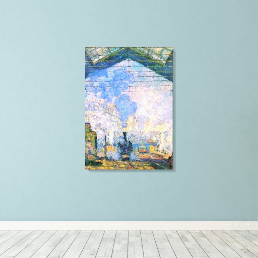 Monet - Station Saint-Lazare, kunst Canvas Afdruk (Insitu (Houten vloer))