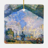 Monet - Station Saint-Lazare, kunst Keramisch Ornament (Achterkant)