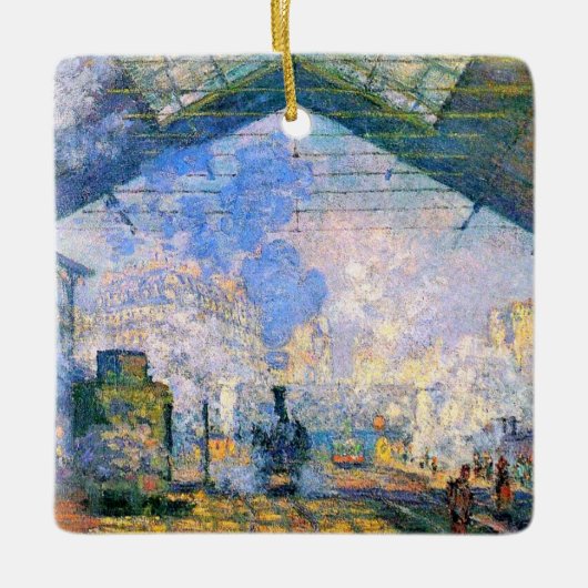 Monet - Station Saint-Lazare, kunst Keramisch Ornament (Voorkant)