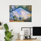 Monet - Station Saint-Lazare Poster (Thuiskantoor)