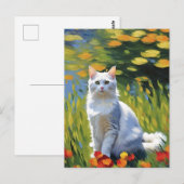 Monet Stijl Kat Briefkaart (Voorkant / Achterkant)